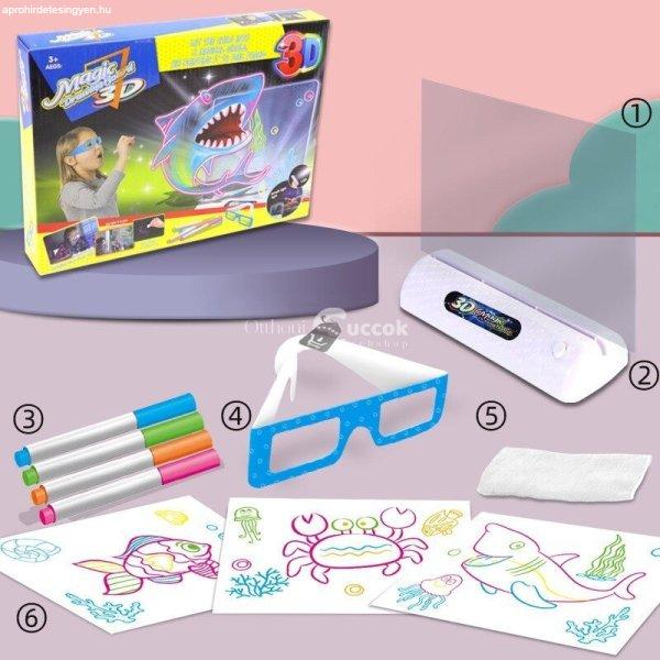 3D Rajztábla Űr Témájú Kreatív Gyerekjáték Készlet