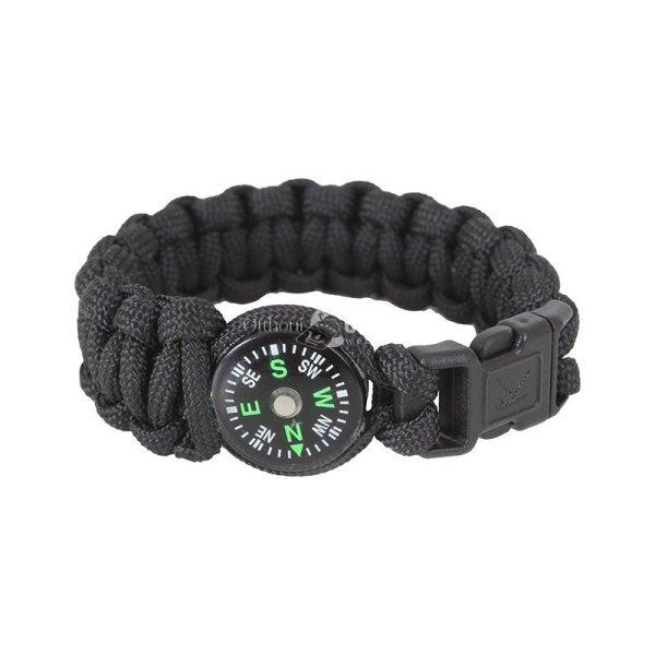 Paracord 5 az 1-ben túlélő karkötő fekete - többfunkciós szabadtéri
eszköz kalandokhoz