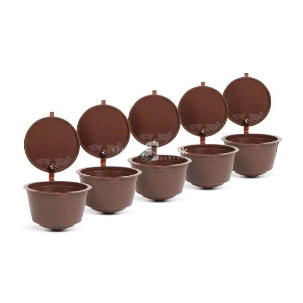 Újratölthető műanyag kávékapszula szett Dolce Gusto gépekhez, 5 darabos
készlet