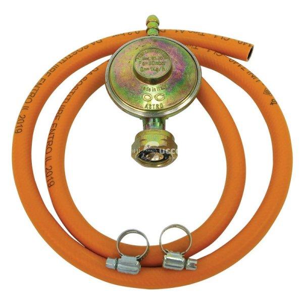 LPG Alap Készlet PB Gázpalackhoz - 1 db 30mBar PB Reduktor (1 kg/h), 1 m
Tömlő, 2 db Csőbilincs (Olasz)