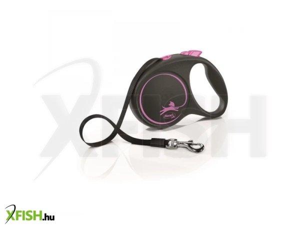 Flexi Black Design szalagos automata póráz L 5m 50kg-ig pink