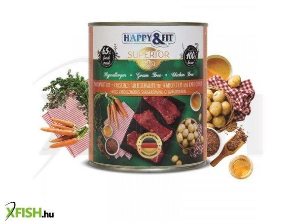 Happy&fit superior dog konzerv friss vaddisznóhús srépával, burgonyával
800g, 6 db/csomag
