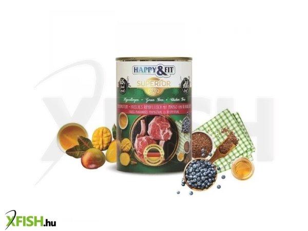 Happy&fit superior dog konzerv friss marhahús mangóval, áfonyával 400g, 6
db/csomag