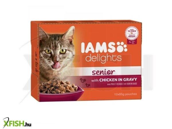 Iams cat delights senior csirke falatkák ízletes szószban, multipack nedves
macskatáp 12x85g, 1 db/csomag