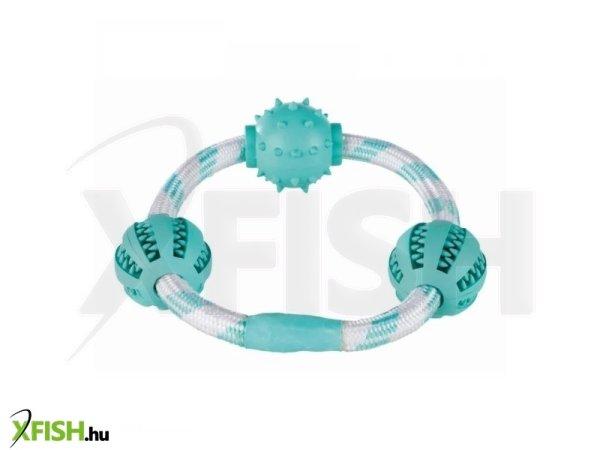 Trixie játék denta fun gumi labdák karikán 20cm/5cm, menta