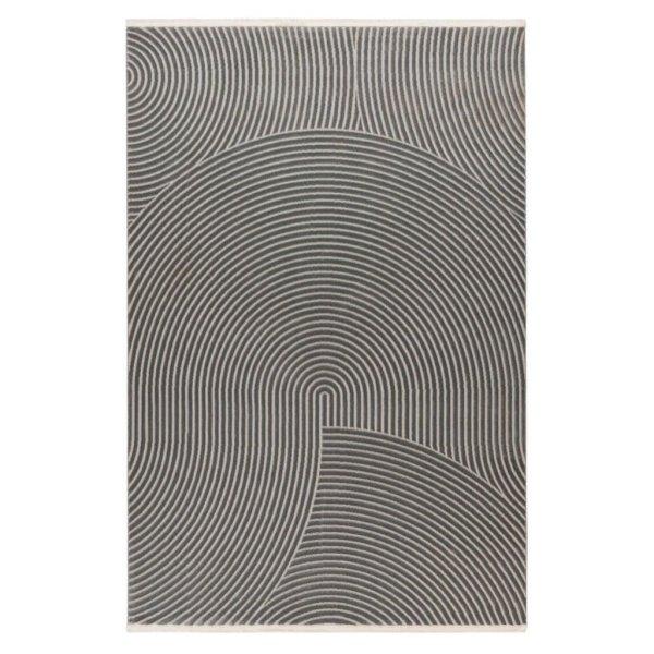 Szőnyeg, modern, íves vonalakkal díszített, sötétszürke, 80x150 cm -
RONDOLE - Butopêa