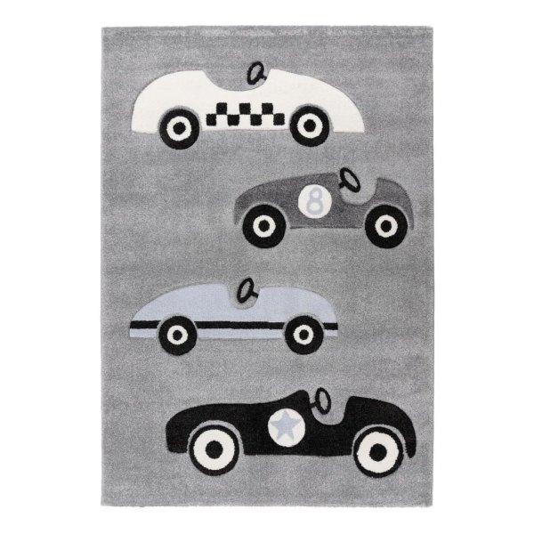 Szőnyeg, autóverseny, ezüst, 80x150 cm - RETRO VOITURE - Butopêa