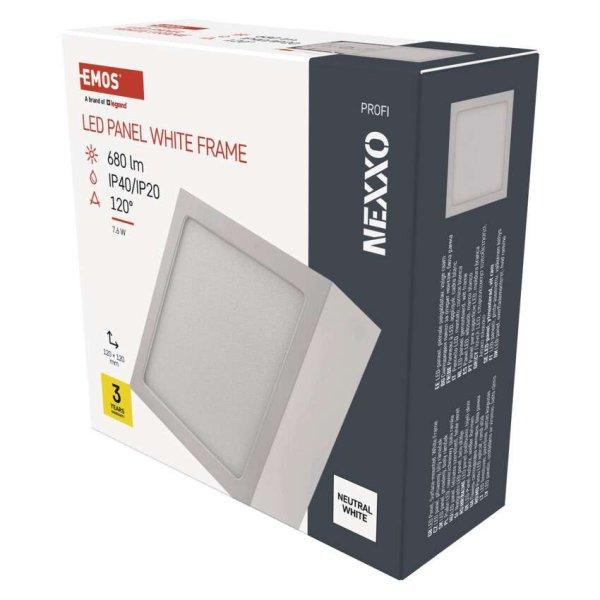 EMOS ZM6125, LED felületi lámpatest NEXXO, négyzet, fehér, 7,6W,Természetes
fehér