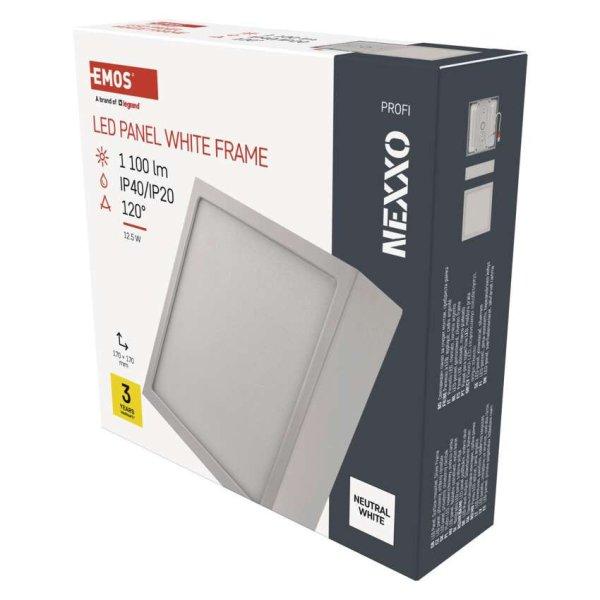 EMOS ZM6135, LED felületi lámpatest NEXXO, négyzet, fehér,
12,5W,Természetes fehér
