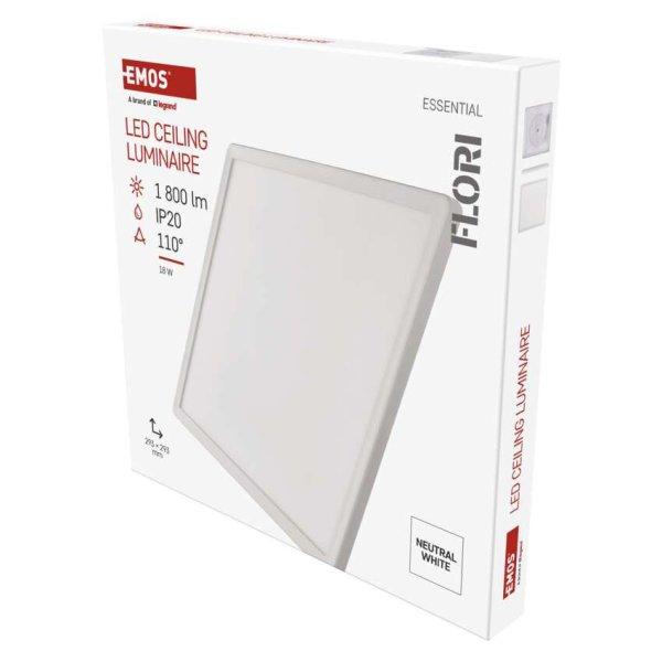 EMOS ZM1402, LED felületi lámpatest FLORI négyzet, fehér, 18W, semleges
fehér
