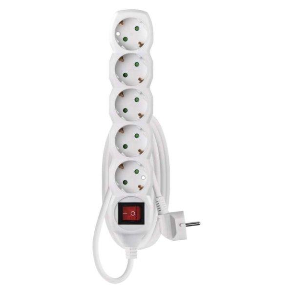 EMOS P1521, Hosszabbító 1,4 m / 5 aljzat / fehér / PVC / 1 mm2