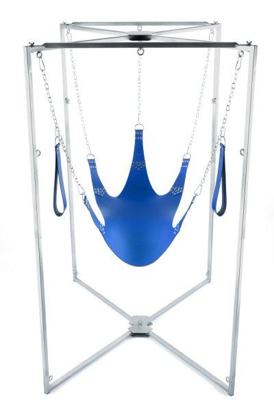 Kit Sling Cuir 5 – prémium bőr szexi hám kék kiegészítőkkel