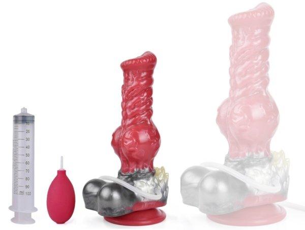 Furry Ejaculator – izgő-mozgó farkas dildó 16 x 6 cm