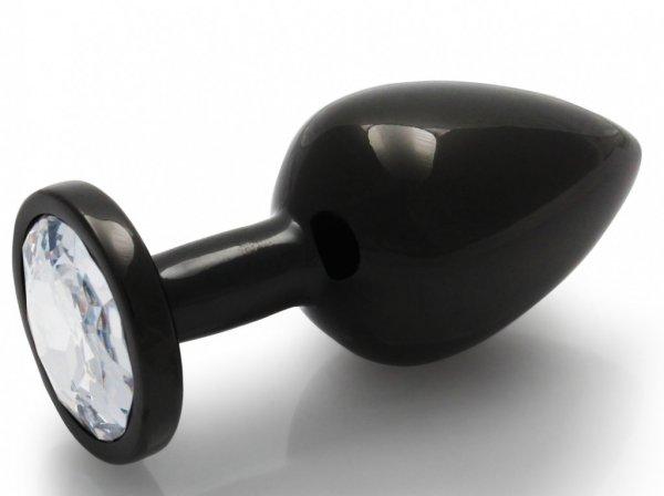 Bijou – Prémium anal gyöngy, 7 x 3,3 cm, fekete-átlátszó
