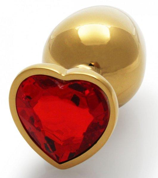 Bijou Heart Gem M – prémium arany-piros anális izgató