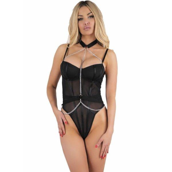 LIVCO CORSETTI FASHION – Rubika XL fekete body nyaklánccal