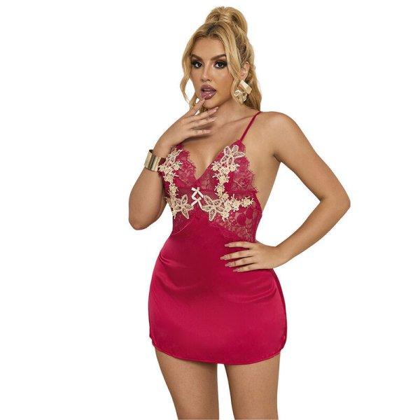 SUBBLIME – piros virágmintás babydoll L/XL méretben