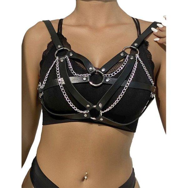 SUBBLIME - fém csattos punk bondage öv, univerzális méret