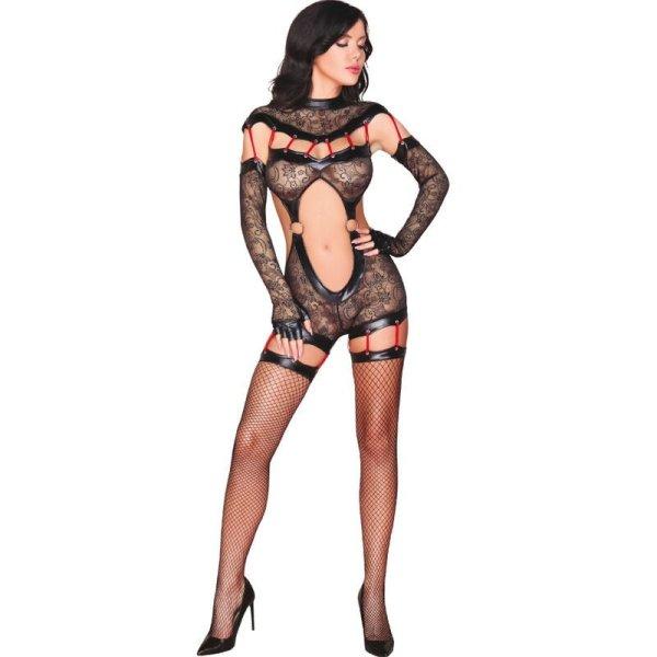 LIVCO CORSETTI – Sakura jumpsuit csipkés övvel és kesztyűvel