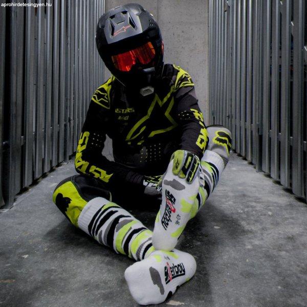 High Mx Socks Sk8erboy – stílusos fehér-fluo-fekete zokni