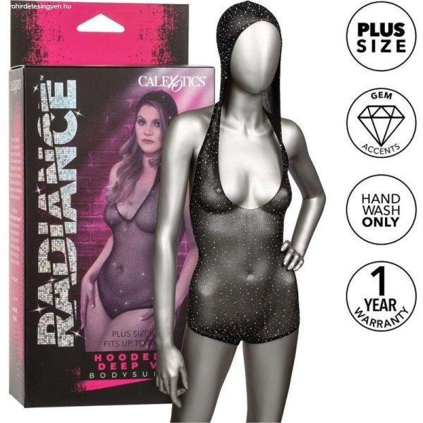CALEXOTICS – RADIANCE kapucnis mély V-s body, plus size