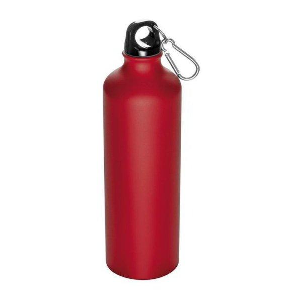 Nagy ivópalack karabinerrel, 800 ml, Piros