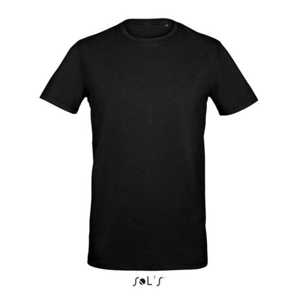 Férfi MILLENIUM sztreccs póló, kereknyakú rövid ujjú, SOL'S SO02945,
Deep Black-M