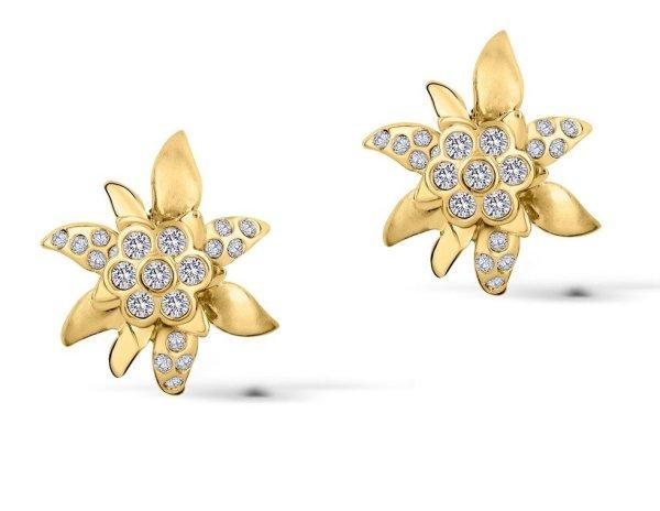 CRYSTalp Bájos aranyozott fülbevaló kristályokkal Gyopár 4150.G