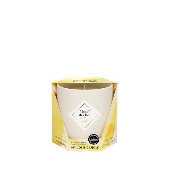 My Jolie Candle Illatgyertya 36 óra karkötővel Black Les Essentielles Monoi
sziget 320327