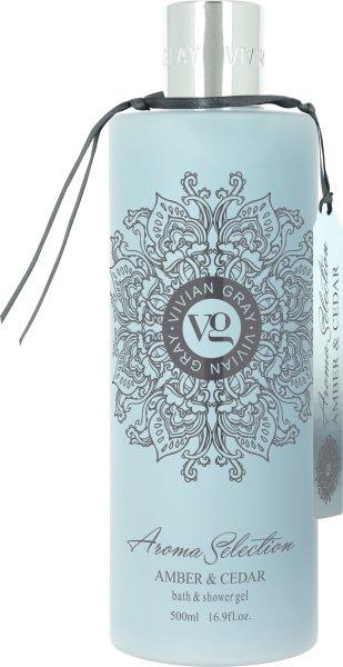 Vivian Gray Tusfürdő Aroma Selection Amber & Cedar (Bath & Shower Gel) 500 ml