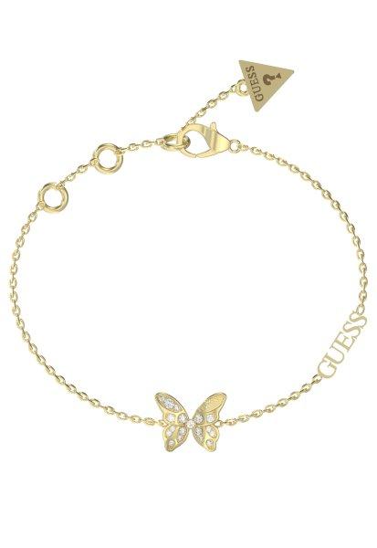 Guess Bájos aranyozott karkötő pillangóval Chrysalis JUBB04110JWYG 21 cm
