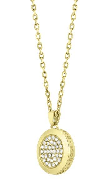 Hugo Boss Káprázatos aranyozott kristály nyaklánc Medallion 1580300