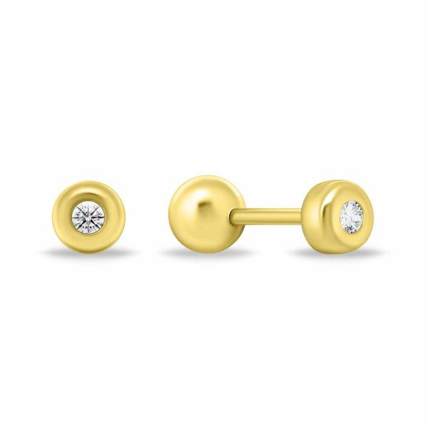 Brilio Silver Minimalista, aranyozott fülbevaló átlátszó cirkónium
kövekkel EA926Y 0,4 cm