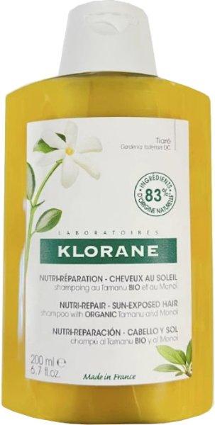 Klorane Tápláló sampon napsugárzásnak kitett hajra Bio Tamanu és Monoi
(Nourishing Shampoo) 200 ml