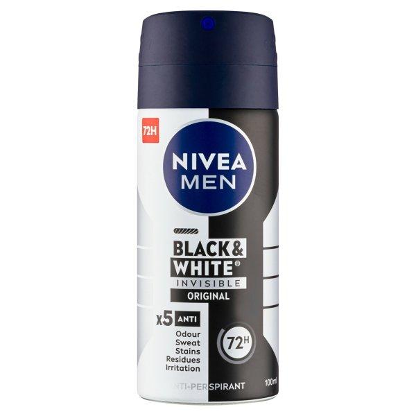 Nivea Izzadásgátló spray férfiak számára Invisible For Black & White
(Antiperspirant) 100 ml