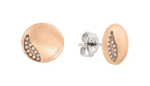 Calvin Klein Stílusos bronz fülbevaló kristályokkal 35000139