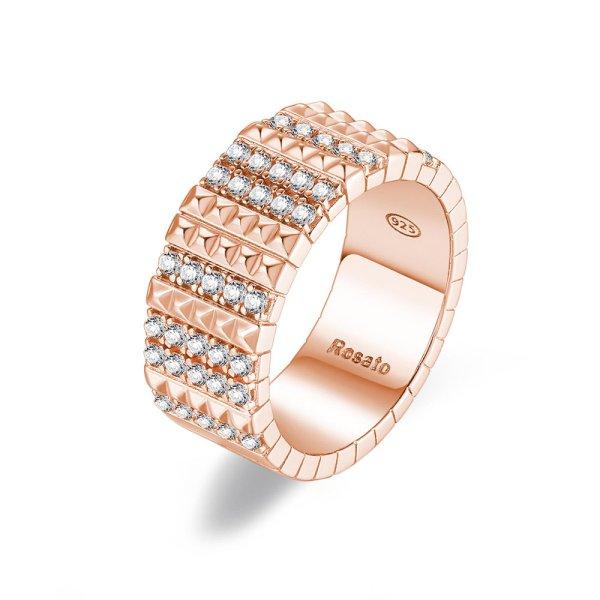 Rosato Fényes bronz gyűrű cirkónium kövekkel Cubica RZCU58 58 mm