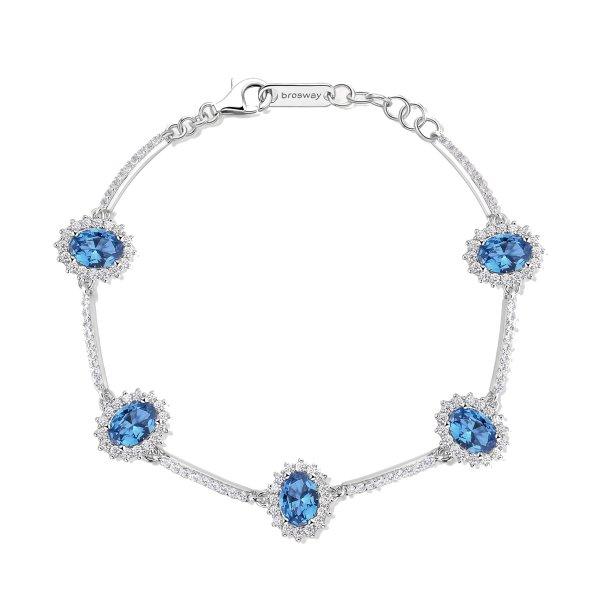 Brosway Luxus ezüst karkötő cirkónium kövekkel Fancy Freedom Blue FFB35