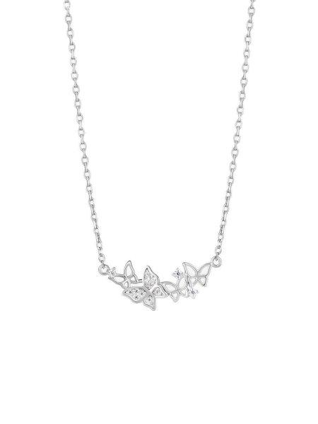 Preciosa Gyengéd ezüst nyaklánc pillangókkal Butterfly Waltz Candy 5398 00