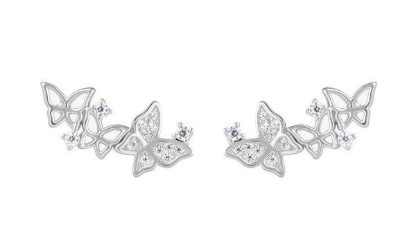 Preciosa Hosszúkás ezüst fülbevaló pillangókkal Butterfly Waltz Candy 5399
00