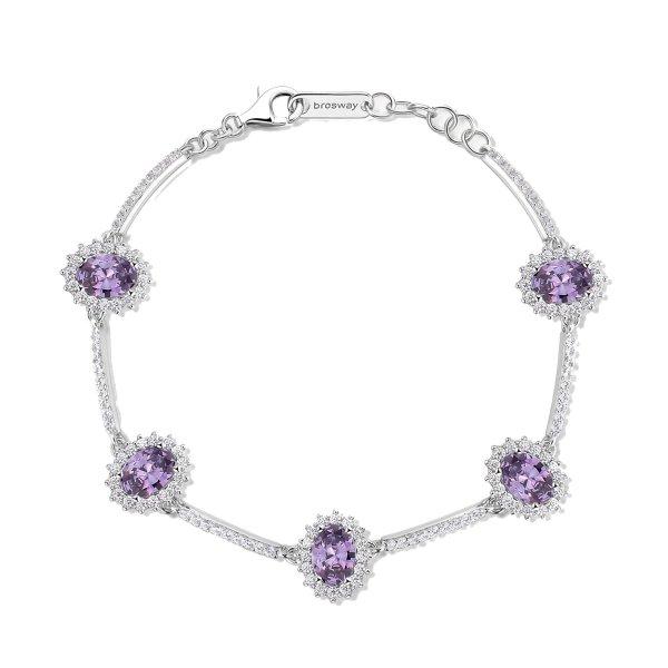 Brosway Luxus ezüst karkötő cirkónium kövekkel Fancy Magic Purple FMP107