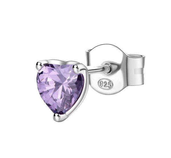Brosway Ezüst single fülbevaló Szív Fancy Magic Purple FMP92 - 1 db