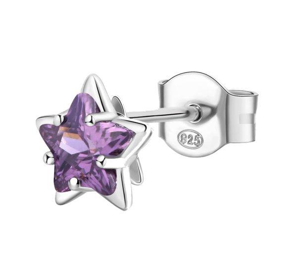 Brosway Ezüst single fülbevaló Csillag Fancy Magic Purple FMP95 - 1 db