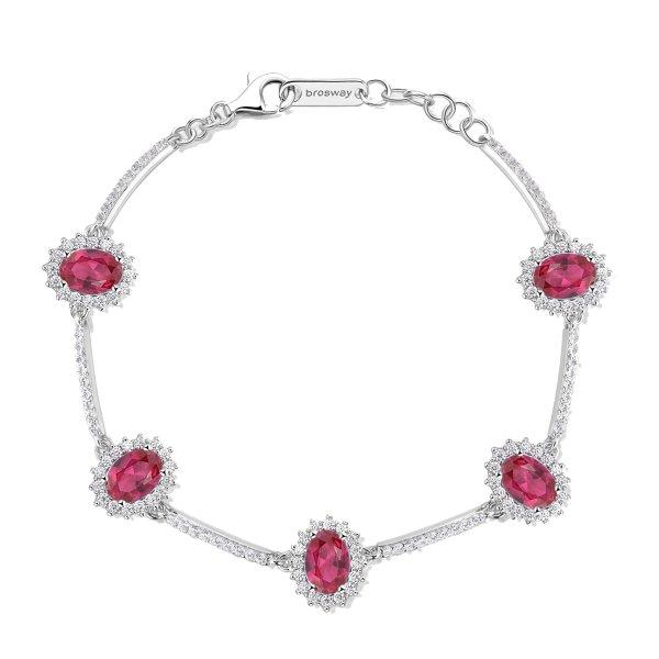 Brosway Luxus ezüst karkötő cirkónium kővel Fancy Passion Ruby FPR40