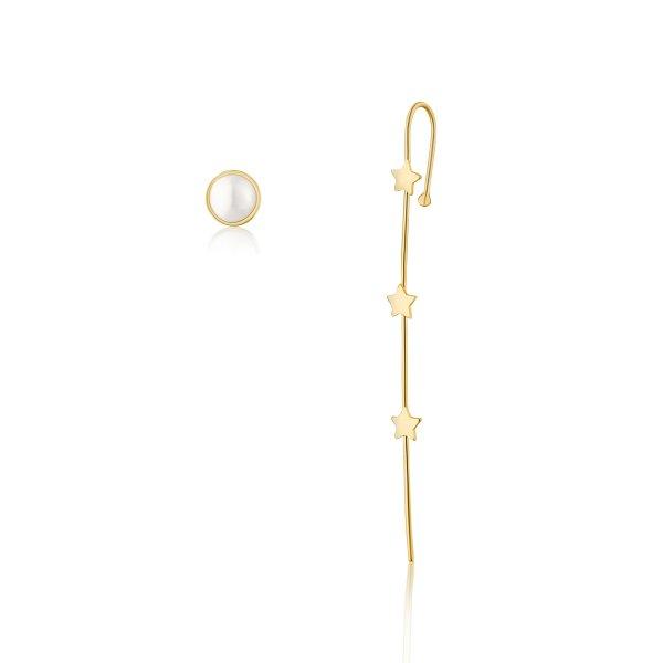 JwL Luxury Pearls Eredeti aranyozott aszimmetrikus fülbevaló JL0811