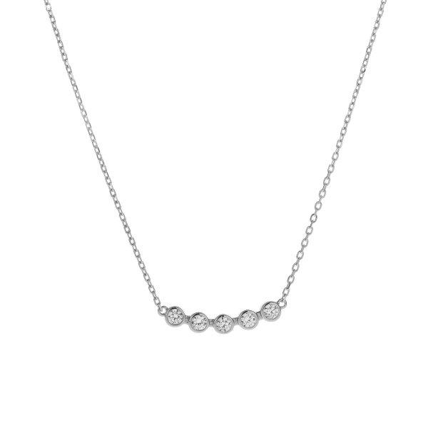 AGAIN Jewelry Csillogó ezüst nyaklánc cirkónium kövekkel AJNA0014