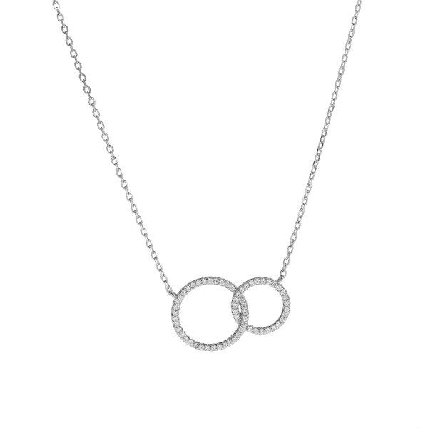 AGAIN Jewelry Csillogó ezüst nyaklánc Összekapcsolt karikák AJNA0020