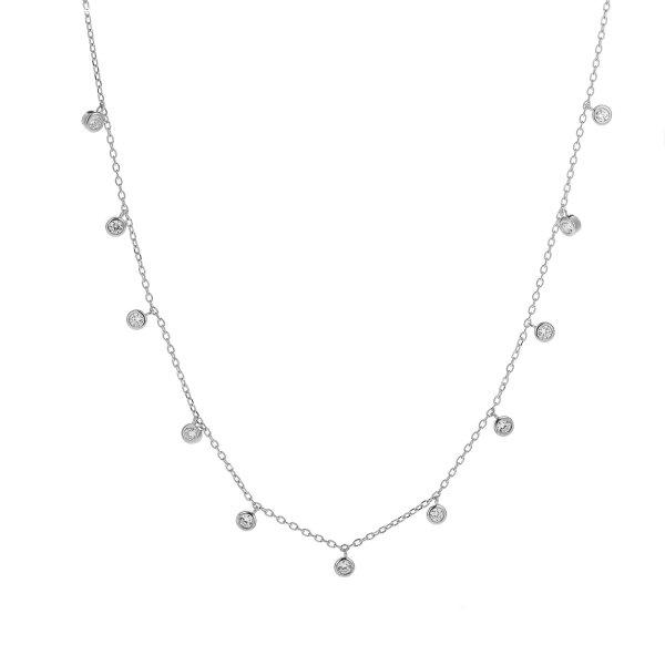 AGAIN Jewelry Csillogó ezüst nyaklánc cirkónium kövekkel AJNA0033