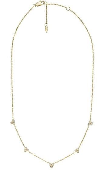Fossil Elegáns, aranyozott nyaklánc kristályokkal JF04115710
