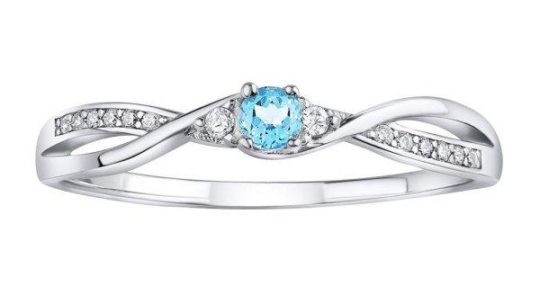 Silvego Ezüst gyűrű kék topázzal Brilliance Zirconia JJJR1100TS 58 mm